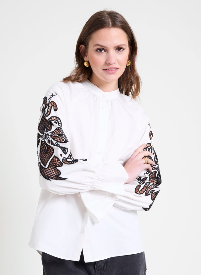 Naf Naf Chemisier Nouria Ecru/Noir