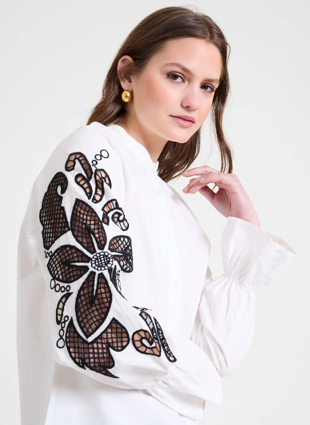 Naf Naf Chemisier Nouria Ecru/Noir