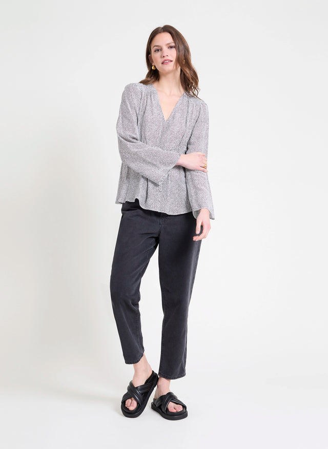 Naf Naf Chemisier Tolosane Noir/Blanc