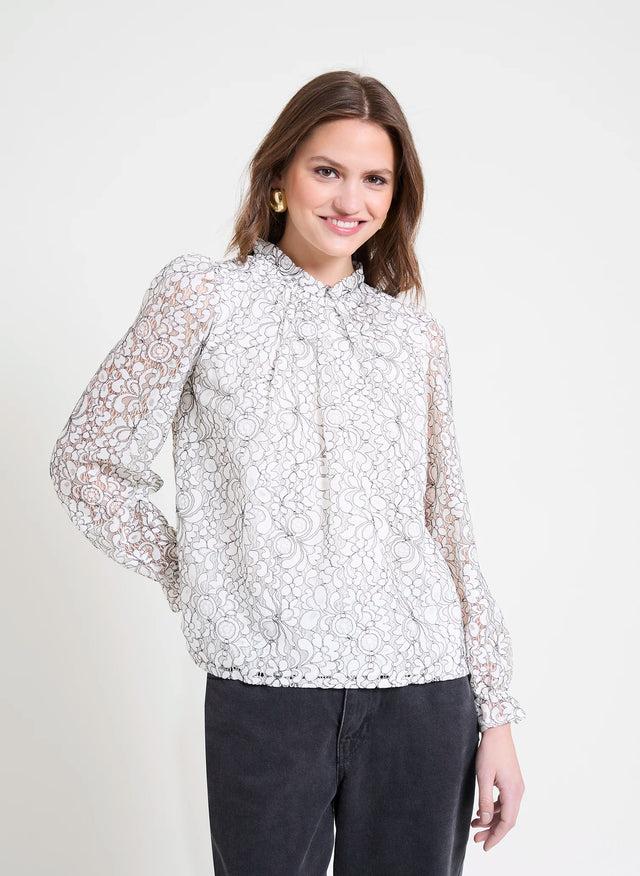 Naf Naf Chemisier Tuna Blanc/Noir