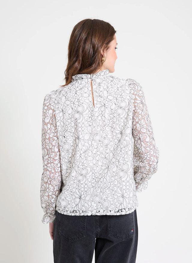 Naf Naf Chemisier Tuna Blanc/Noir