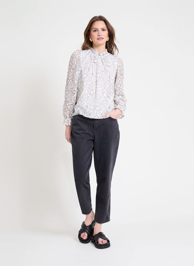 naf naf Chemisier Tuna Blanc/Noir