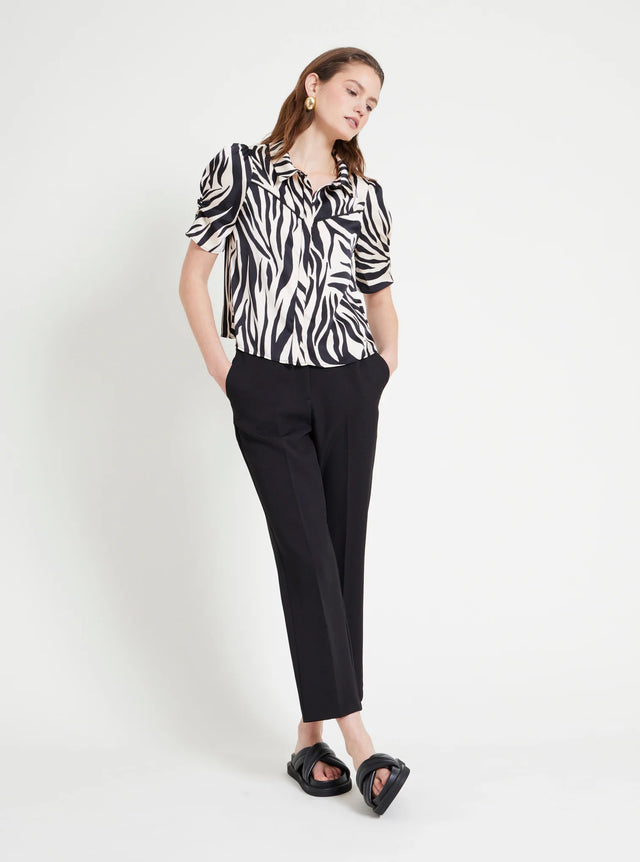 Naf Naf Chemisier Zebra Noir/Ecru