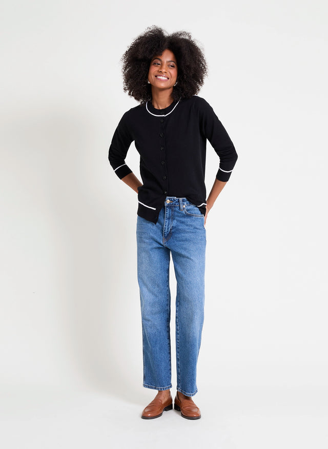 naf naf Gilet Minabi Noir/Ecru