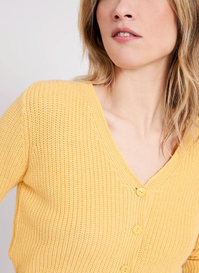 Naf Naf Gilet Muriel Jaune Pale
