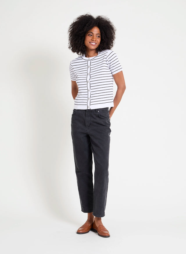 naf naf Gilet Suzzy Ecru Noir