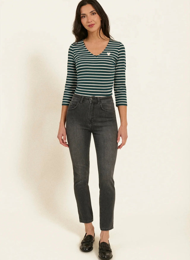 naf naf Jean Slim Rosa Gris Anthracite