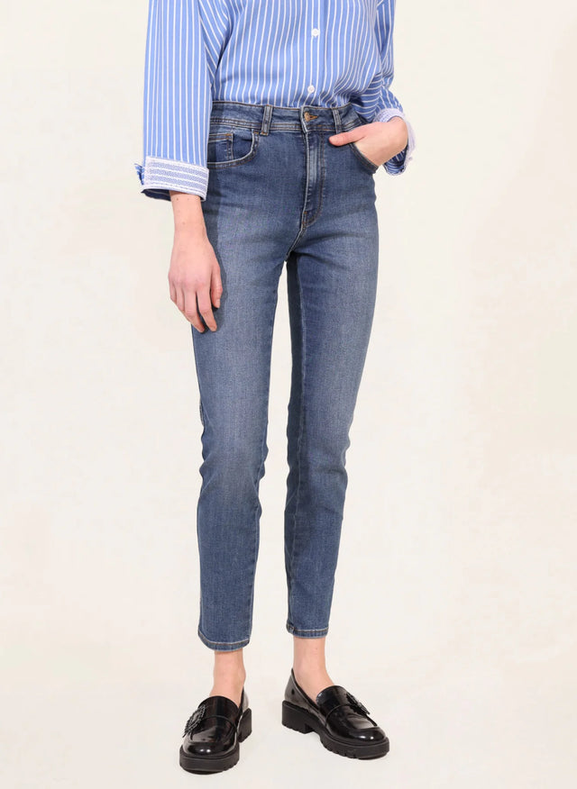 Naf Naf Jean Slim Rosa Stone