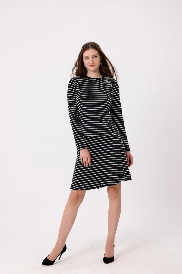 Naf Naf Jupe Malone Noir / Blanc