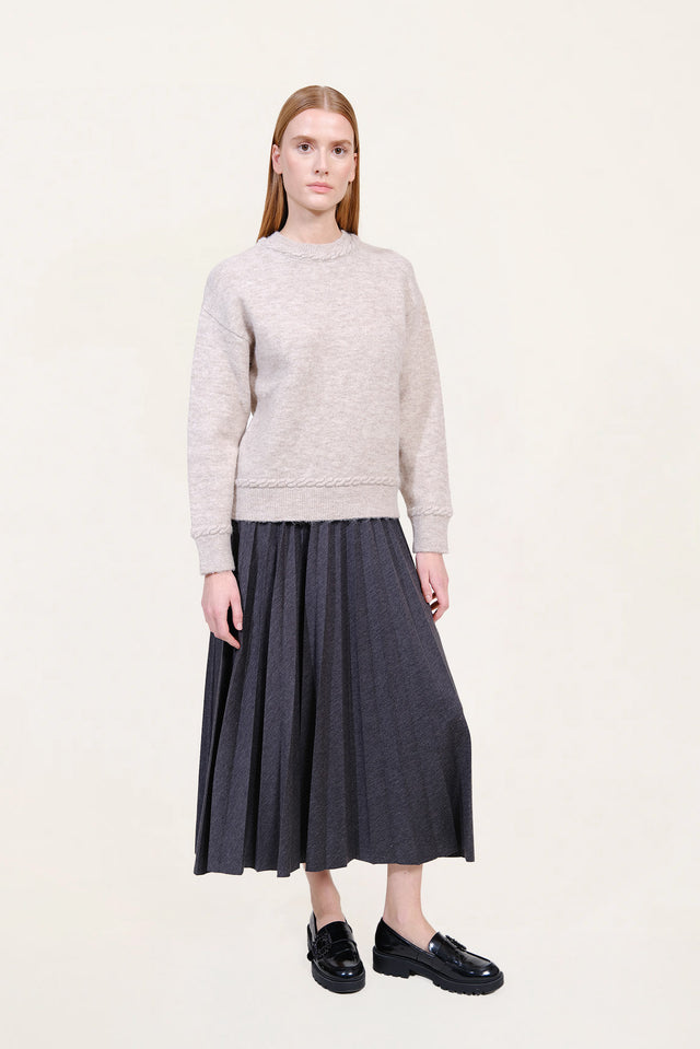 naf naf Jupe Plisse Gris Anthracite