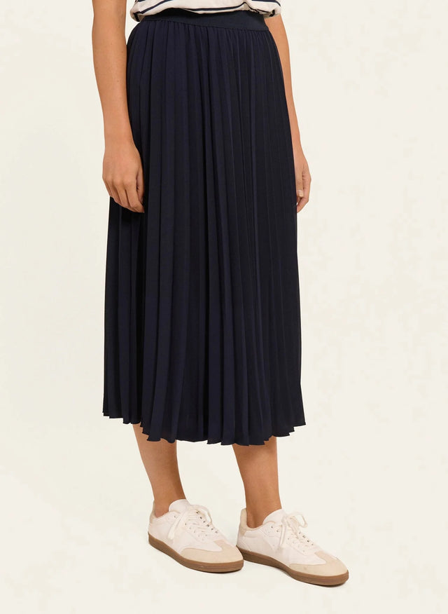 Naf Naf Jupe Plisse Marine