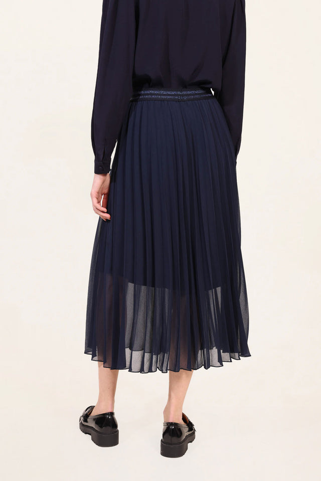 Naf Naf Jupe Plisse Marine