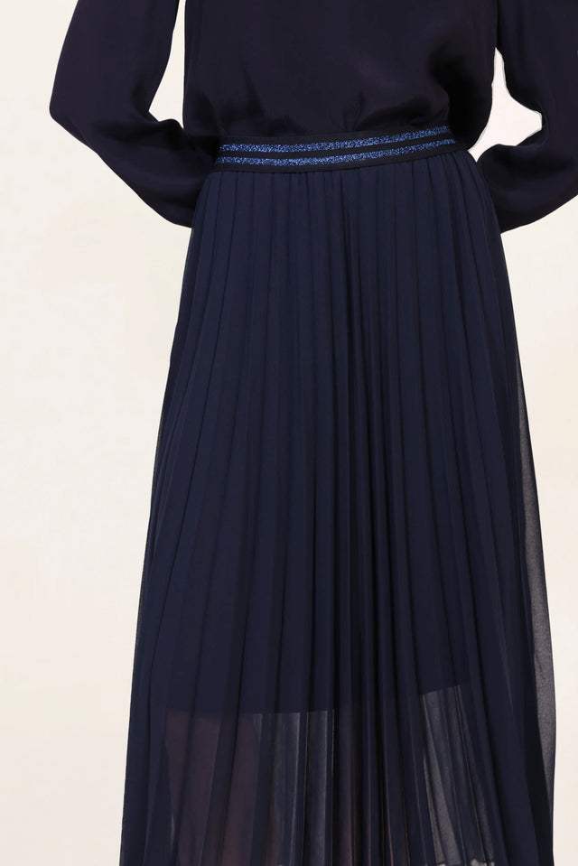 Naf Naf Jupe Plisse Marine