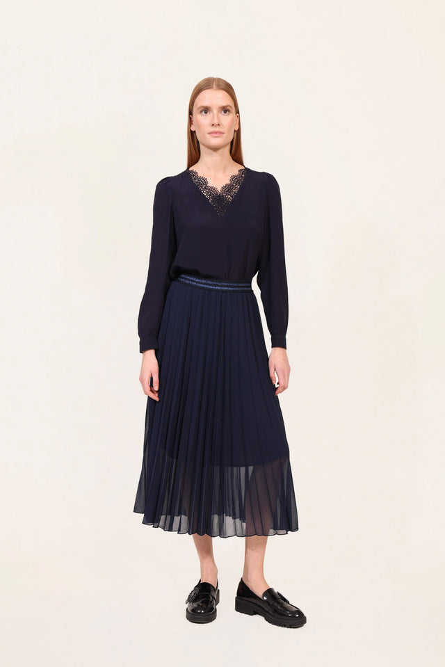 naf naf Jupe Plisse Marine