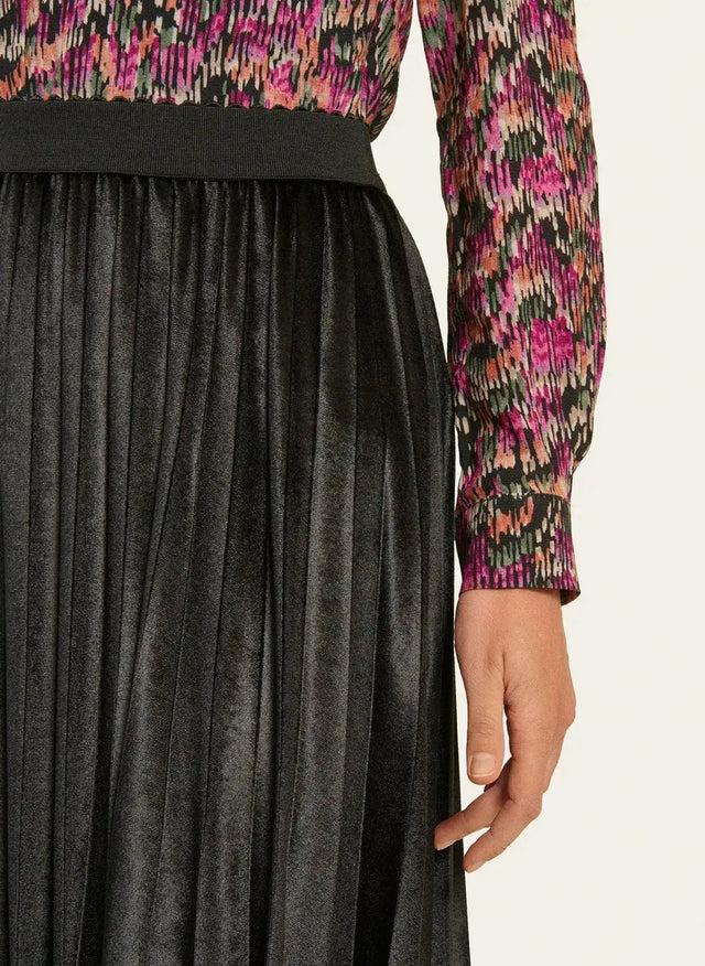 Naf Naf Jupe Plisse Velours Noir