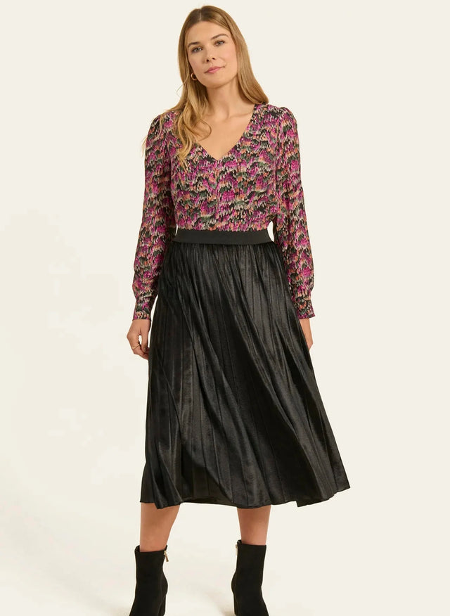 naf naf Jupe Plisse Velours Noir