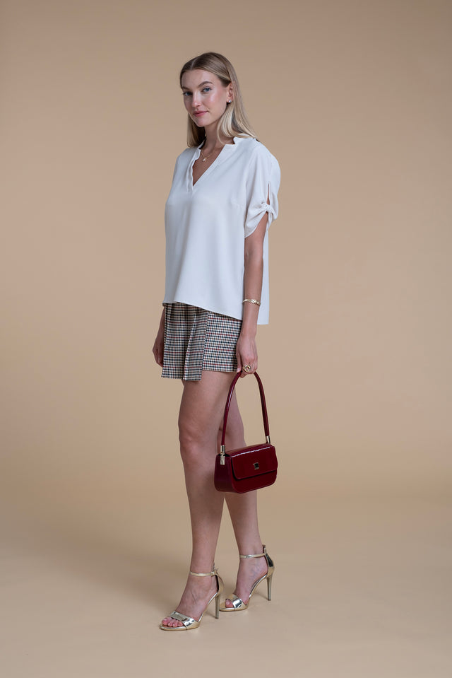 Naf Naf Jupe Short Bobbie Tweed Marron