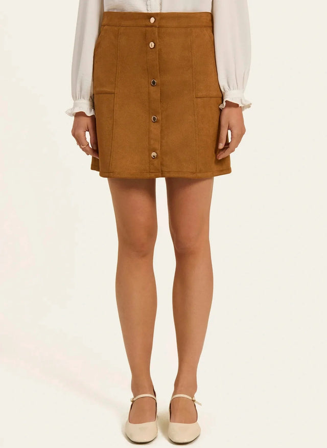 Naf Naf Jupe Western Camel