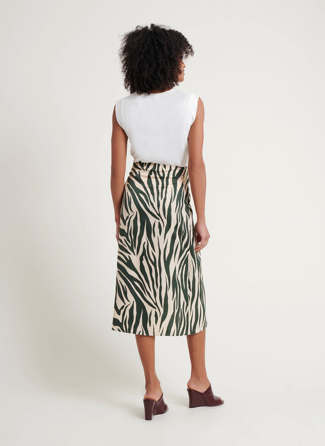 Naf Naf Jupe Zebra Kaki/Ecru