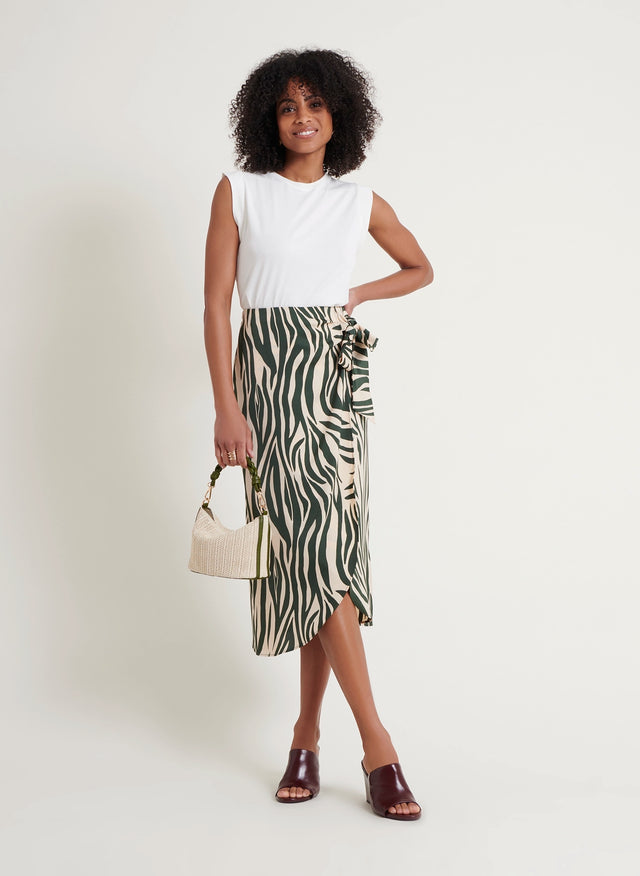 naf naf Jupe Zebra Kaki/Ecru