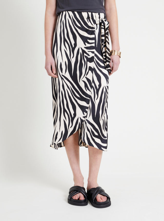 Naf Naf Jupe Zebra Noir/Ecru