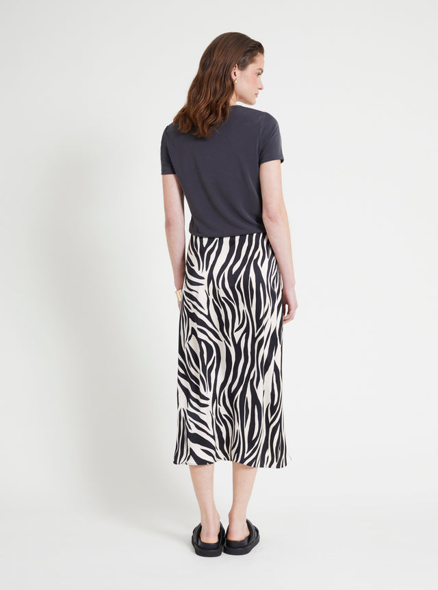 Naf Naf Jupe Zebra Noir/Ecru