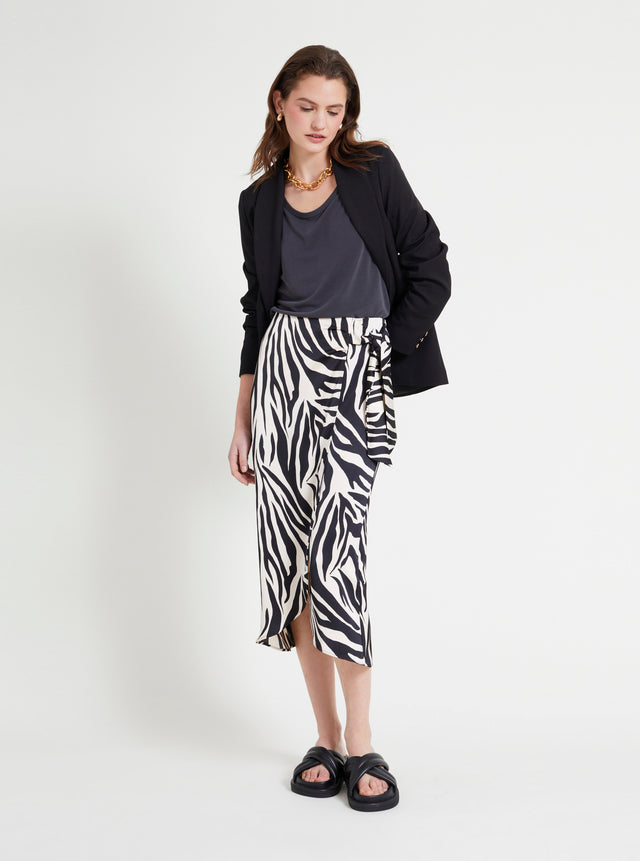 naf naf Jupe Zebra Noir/Ecru