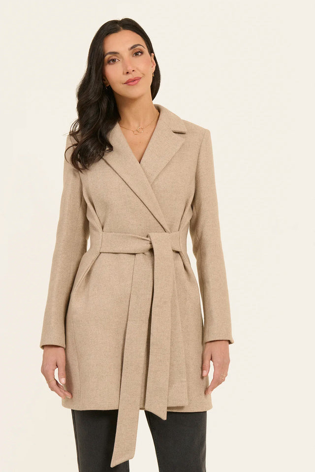 Naf Naf Manteau Achameau Beige Clair Chine