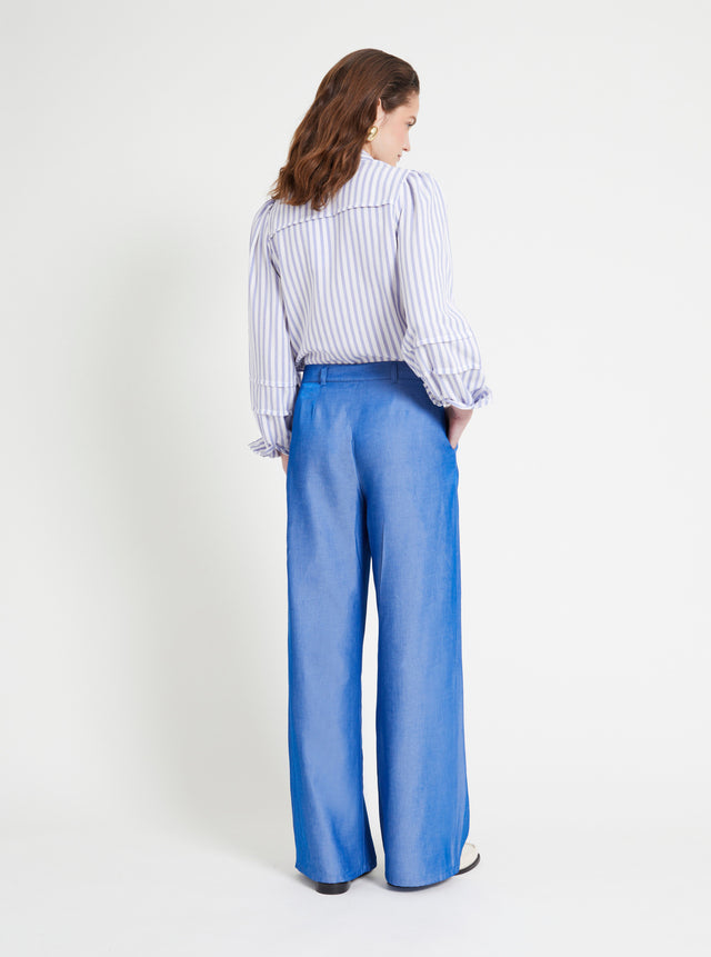 Naf Naf Pantalon Leinia Bleu Moyen