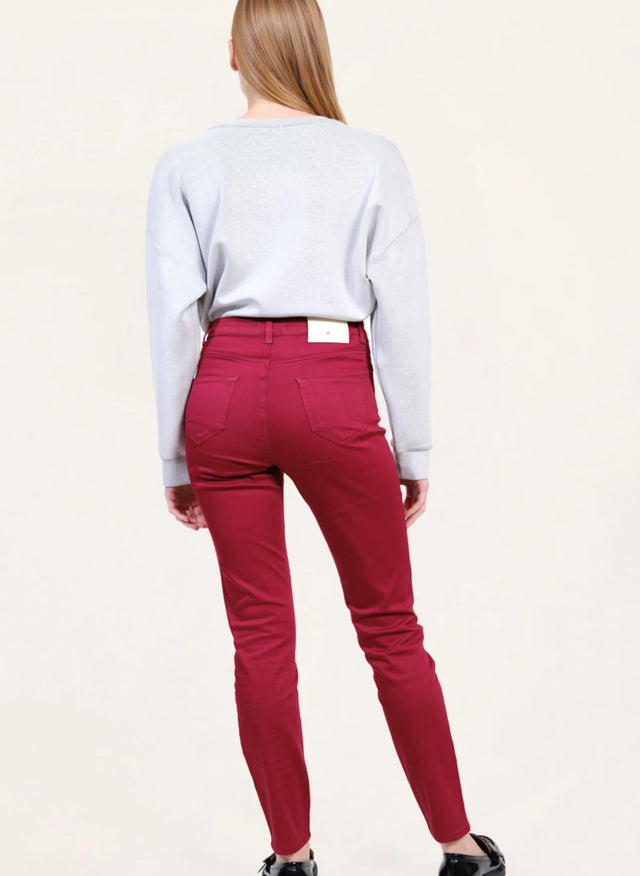 Naf Naf Pantalon Power Skinny Cedre Rouge