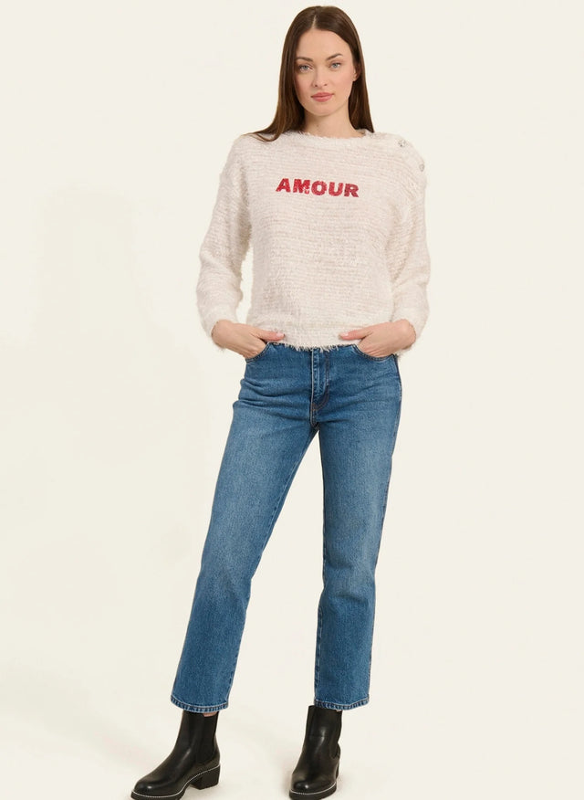 Naf Naf Pull Love Blanc