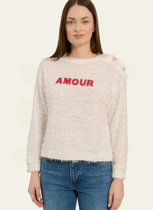naf naf Pull Love Blanc