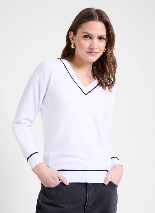 naf naf Pull Minabi Ecru/Noir