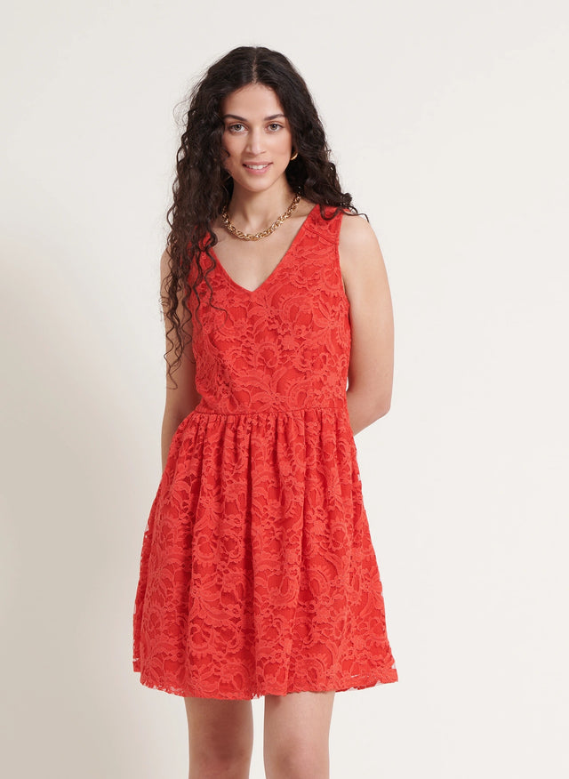Naf Naf Robe Alysse Saumon Fonce