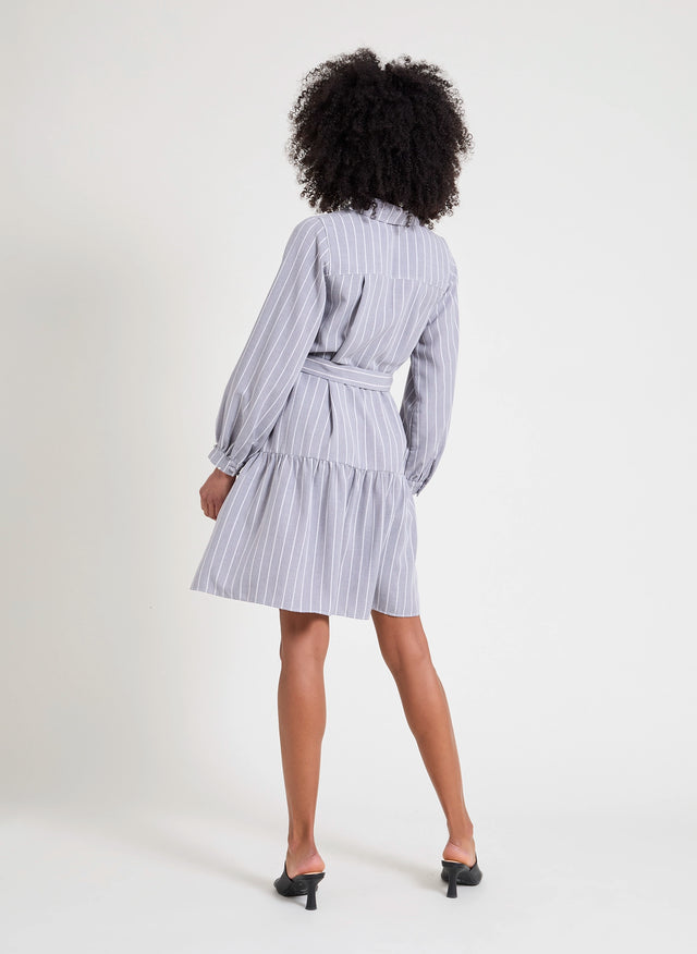 Naf Naf Robe Barcelone Gris/Blanc