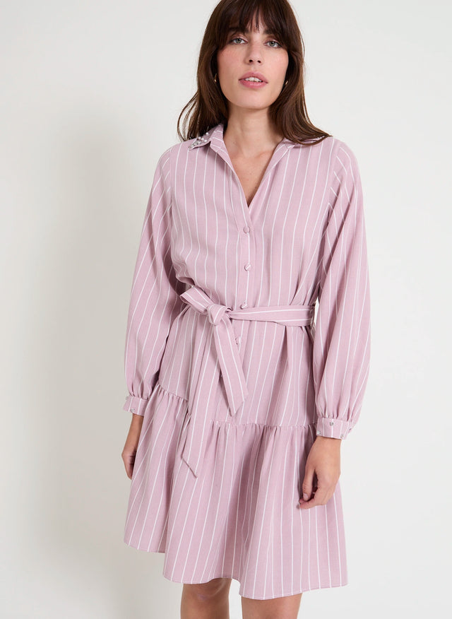 Naf Naf Robe Barcelone Rose/Blanc