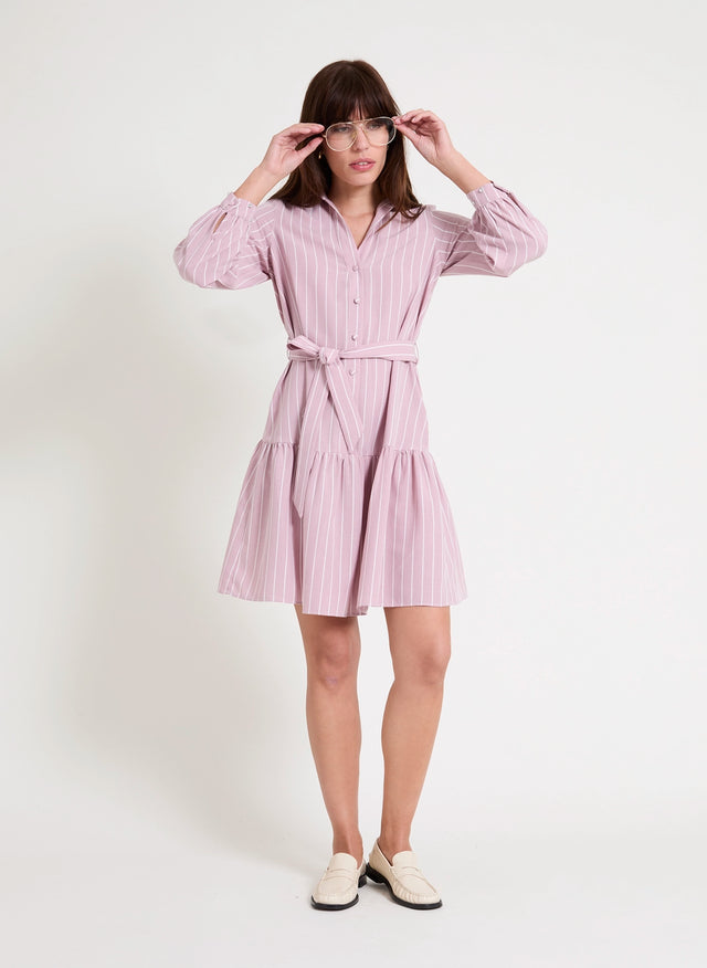 Naf Naf Robe Barcelone Rose/Blanc