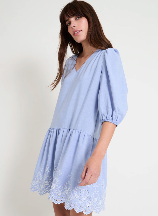 Naf Naf Robe Bleu Chambray