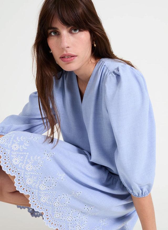 Naf Naf Robe Bleu Chambray