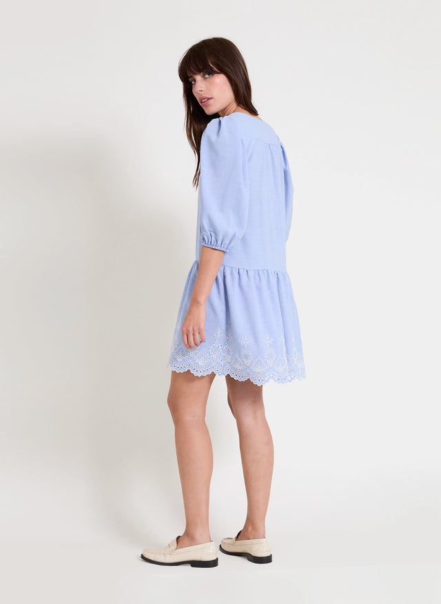 Naf Naf Robe Bleu Chambray