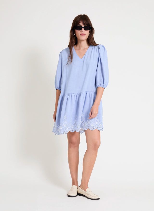 naf naf Robe Bleu Chambray