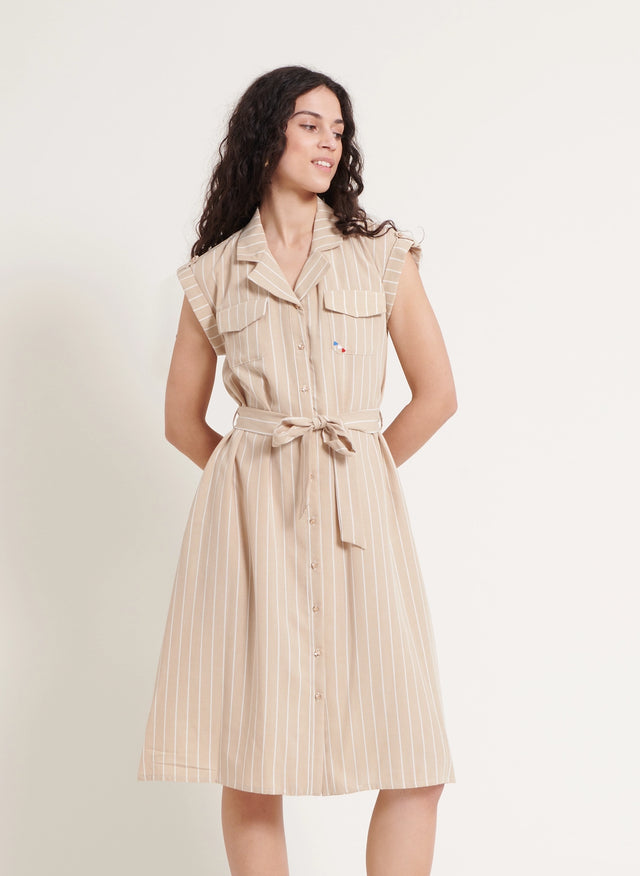 Naf Naf Robe Folla Chamoise/Blanc