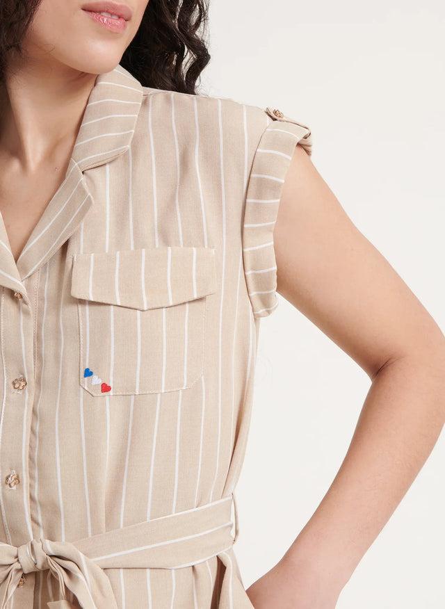 Naf Naf Robe Folla Chamoise/Blanc