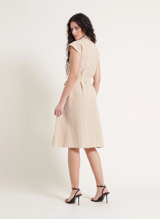 Naf Naf Robe Folla Chamoise/Blanc