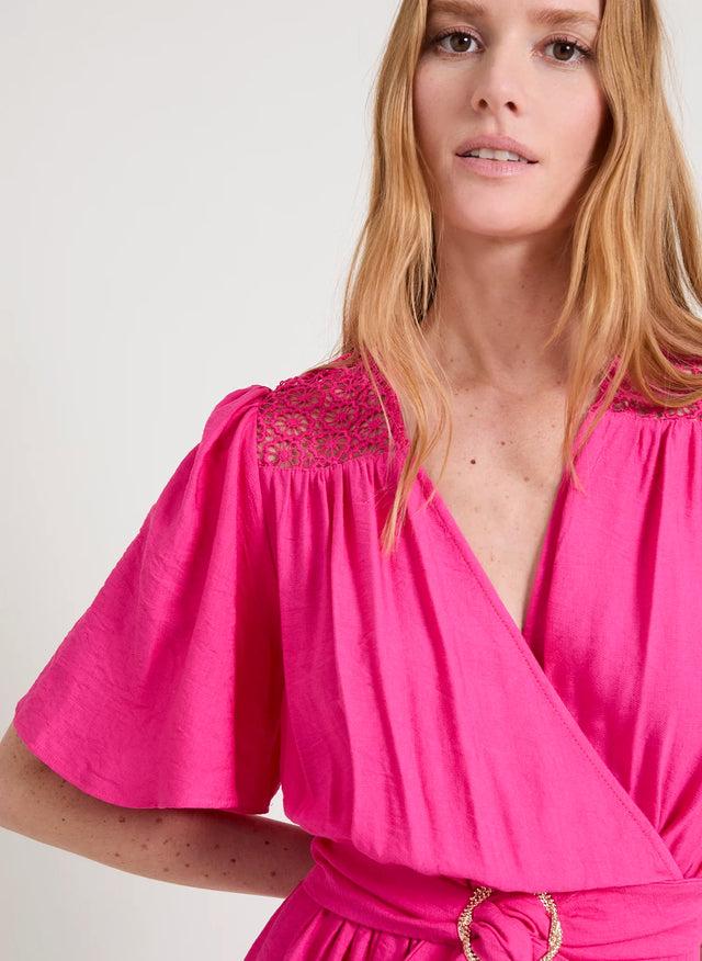Naf Naf Robe Junie Framboise