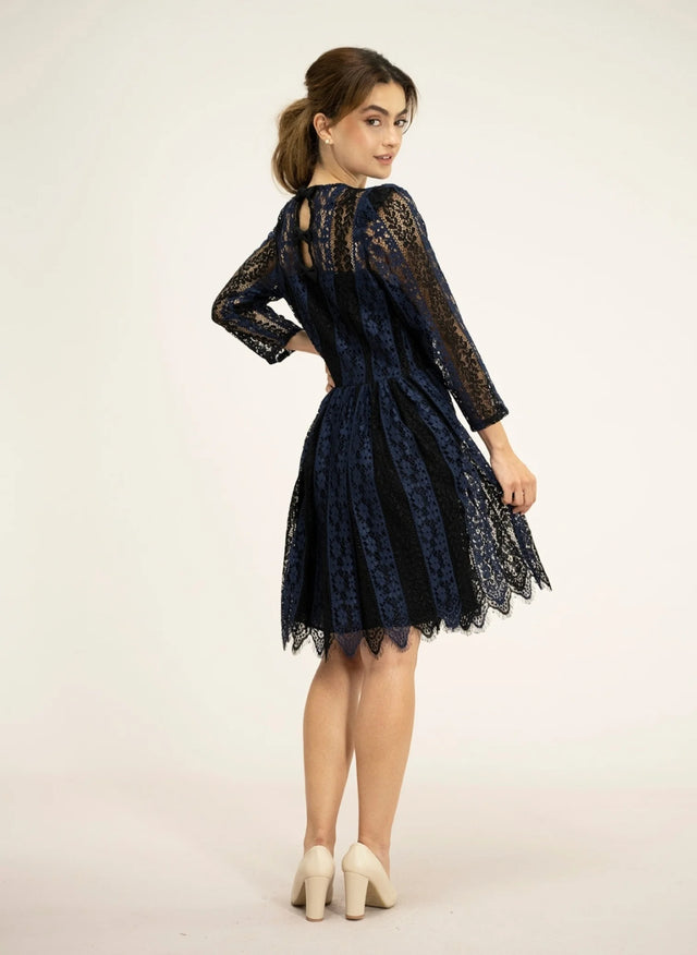 Naf Naf Robe Noeudpap Bleu Marine / Noir