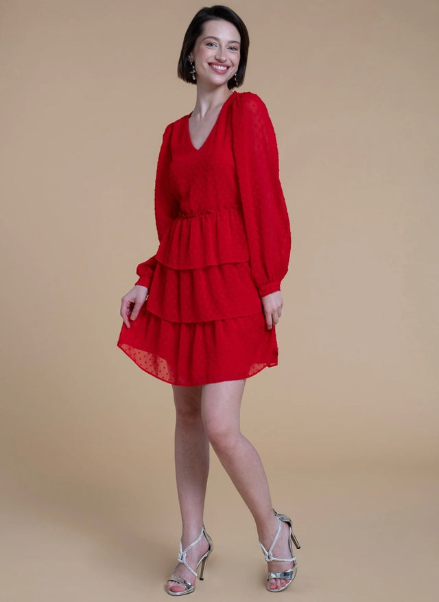 Naf Naf Robe Plumia Rouge