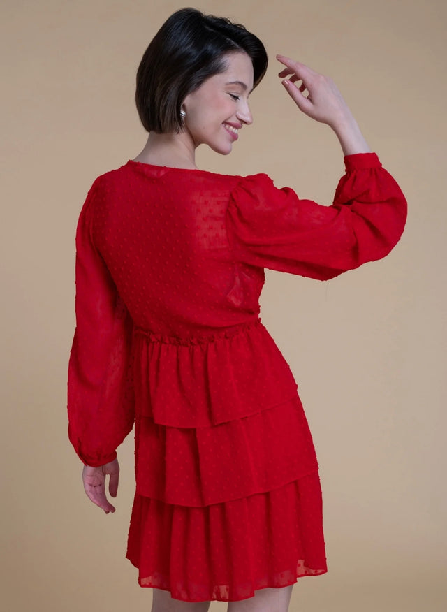 Naf Naf Robe Plumia Rouge