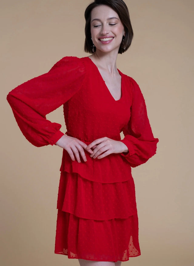 naf naf Robe Plumia Rouge