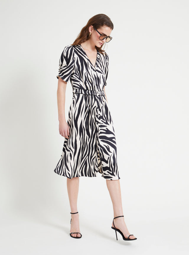 Naf Naf Robe Zebra Noir/Ecru